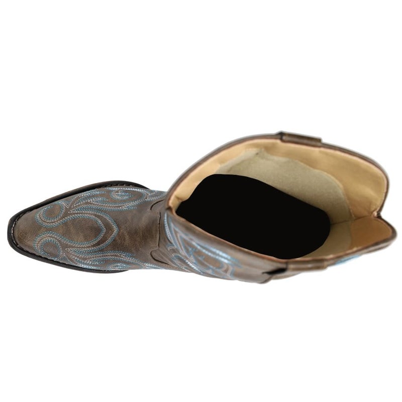 ROPER Womens Riley Embroidered Snip Toe Casual Boots Mid Calf Low Heel 1-2" - Brown - Size 9.5 B - Image 4